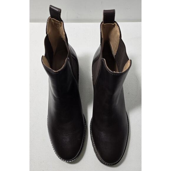 Talbots Leather Ankle Boots Gored Stretch Pull On Round Toe Dark Brown Size 10 M - Picture 7 of 10